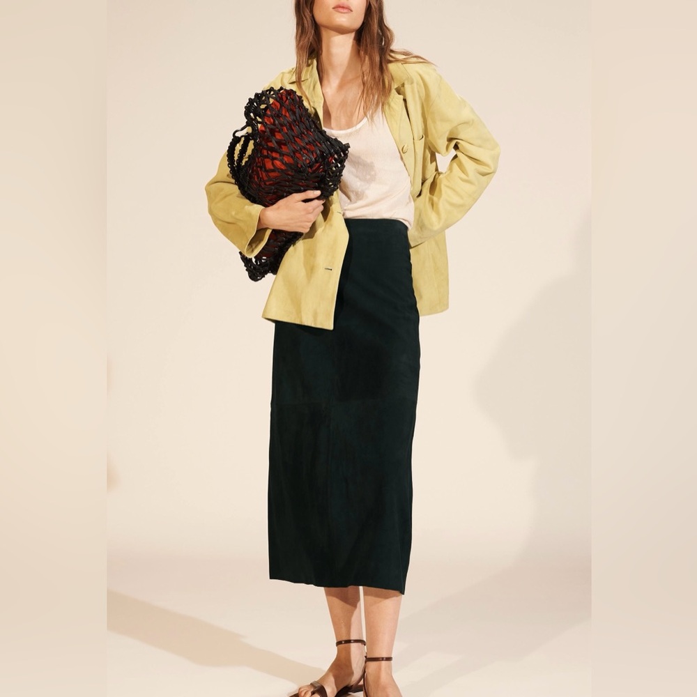 Zara LIMITED EDITION MINIMAL SUEDE SKIRT sz M